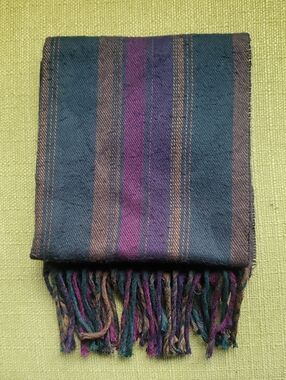Christian Dior Striped Scarf in Blue, Purple & Brown Tones